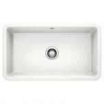 Évier en céramique Villae simple - Blanc cristal - Sous-meuble de 80 cm - 795 x 460 x 195 mm - Vidage Manuel - Blanco