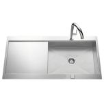 Évier de cuisine Inox lisse ROMA PLUS - L 1000 x l 520 x P190 mm - sous-meuble de 60 cm