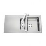 Évier de cuisine Inox mini-structure avec vide sauce STROMBOLI - L 1010 x l 510 x P 195 mm - sous-meuble de 80 cm