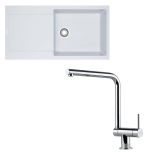 Pack évier XL Maris Fraganit blanc artic 970 x 500 x 200 mm + mitigeur Neptune rabattable - Franke