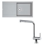 Pack évier XL Maris Fraganit platinum 970 x 500 x 200 mm + mitigeur Neptune rabattable - Franke