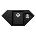 Évier de cuisine d'Angle Cristadur Signus - 1002 x 500 x 205 mm - sous-meuble 80 cm - Coloris Magma - Schock