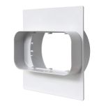 Plaque pour passage de mur tube Ventilation rectangulaire 150X70 à tube Ventilation rond Ø125 Blanc avec clapet anti-retour et garniture - First Plast