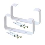 2 étriers blanc pour tube Ventilation Rectangulaire 150 x 70 mm + Vis 5 x 45 mm et cheville en nylon - First Plast