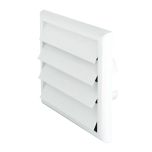 Grille en applique 180 x 180 mm avec volets fixes et adaptateur universel pour tubes : Ø100/125 - 120x60 - 150x70 - First Plast