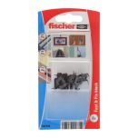 Blister de 8 crochets fix-cadres noirs pour fixation sans outil sur plaques - Fischer