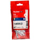 25 chevilles métalliques HM 4 x 46 mm avec vis 4 x 55 mm - Fischer