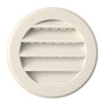 Grille ronde à encastrer plastique avec Moustiquaire - Sable - Ext. Ø105 mm - Tube Ø80 mm - First Plast