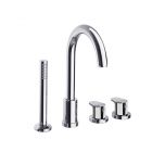 Mitigeur bain-douche thermostatique sur gorge ALEXIA avec poignées en laiton