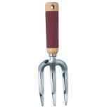 Fourche à main 3 dents acier chromé 270mm - Manche bois