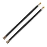 2 Flexibles sanitaires NOIR POLYMÈRE Øintér.8mm - Femelle 3/8" BRONZE VIEILLI - Mâle M10x1 - 400mm - TAQ PREMIUM