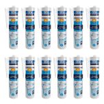 12 cartouches mastic silicone Translucide GEBSICONE W joints sanitaires