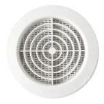 Grille d'aération ronde avec moustiquaire et fermeture 147 mm à encastrer sur tube PVC 125 mm - First Plast