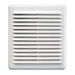 Grille ventilation rectangulaire blanc à clipser avec moustiquaire - Ø204 x 230 mm - tube Ø140 à 200 mm - First Plast