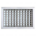 Grille ventilation 220x150mm - Blanc - Ailettes sans rideau (Fixe)