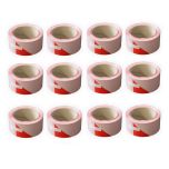 Lot de 12 bandes de chantier 50 mm x 100 m - Rouge et Blanc - Soppec