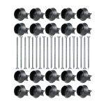 Lot de 20 supports de rail 17mm SIXBOX + 20 vis bois Ø5,0x60 tête fraisée TX - Sixbox
