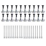 Lot de 20 supports de rail réglable 30/60 mm SIXBOX + 20 vis bois Ø5,0x80 tête fraisée TX - Sixbox