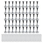 Lot de 50 supports de rail réglable 30/60 mm SIXBOX + 50 vis bois Ø5,0x80 tête fraisée TX - Sixbox