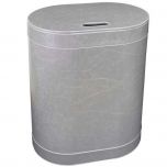 Panier à linge Vintage en eco-cuir fait main avec sac L48 x l30 x h61cm - Gris - Koh-I-Noor