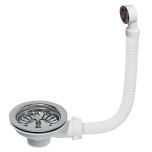 Bonde évier Ø90 NF à panier en inox avec trop-plein - Wirquin Pro