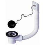 Bonde évier Ø50 à bouchon avec trop-plein - Wirquin Pro