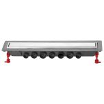 Caniveau de douche Venisio Expert avec grille réversible en inox brossé, Ø50 - L.800 mm - Wirquin Pro