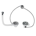 Vidage à commande automatique évier 2 bacs - Ø90 - Wirquin Pro