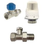 Kit robinet droit  + Té de réglage Mâle Femelle 1/2" (15/21) + Tête thermostatique M30 x 1,5 - Arcanaute