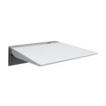 Siège de douche rabattable Sedile 1 en aluminium brillant avec siège ABS - L370 x l355 x h115 mm - blanc - Koh-I-Noor