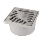 Siphonnette avec grille inox 100x100mm - sortie verticale Ø40/50mm