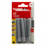 6 chevilles à expansion en nylon SX Ø10 x 80 mm - Fischer