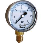 Manomètre boitier inox à bain de glycérine RADIAL Mâle 1/4" (8/13) - Pression 0 / 40 bar - Sferaco