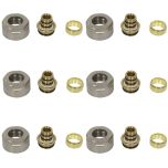 Lot de 6 raccords eurocone (EK) 3/4" (20/27) nickelé PER 16x1,5 - Arcanaute