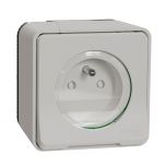 Prise de courant Mureva Styl 2P+T - saillie - IP55 IK08 - connex auto - blanc - Schneider Electric - MUR39030