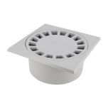 Siphon de cour 20x20cm Sorties Mâle Ø80 - Femelle Ø90 - Gris clair - Nicoll