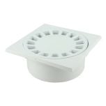 Siphon de cour 15x15cm Sorties Mâle Ø50 - Femelle Ø40/63 - Blanc - Nicoll