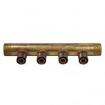 Collecteur à Sertir PER entraxe 40mm Ø3/4" (20/27) Mâle Mâle - 4 Piquages Ø16 avec ses Bagues - Arcanaute