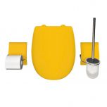 Set accessoire WC Ariane Jaune soufre Mat - descente assistée - déclipsable - Olfa