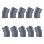 10 coudes PVC 22°30 Mâle Femelle Ø100 - First Plast
