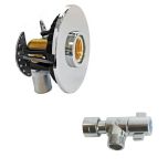 Pack sortie de cloison FIXOPLAC WC - raccord coudé multicouche à sertir Ø16 - M 3/8" (12/17) + robinet - Somatherm