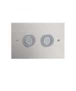 Plaque de commande 3/6L TREND pneumatique double chasse - inox chromé - Regiplast