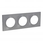 Plaque de finition 3 postes Odace Styl - aluminium - Schneider Electric - S520706B1