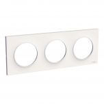 Plaque de finition 3 postes Odace Styl - blanc RAL 9003 - Schneider Electric - S520706