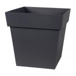 Pot de fleur Toscane bas 32 x 32 x 32 cm carré - 22 litres - gris anthracite - EDA