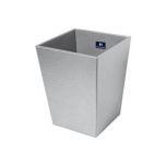 Poubelle salle de bain Ecopelle en cuir synthéthique 23x23xh30cm - couleur perle chromé