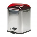 Poubelle avec pédale rouge transparent Karta