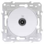 Prise TV simple Odace - blanche RAL 9003 brillant - Schneider Electric - S520445