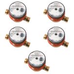 Lot de 5 compteurs divisionnaires eau chaude pré-équipé télérelevage - Écartement 110 mm - 3/4" (20/27) - Sferaco