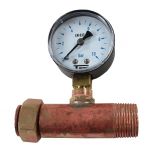 Jaquette prise pression réseau eau Mâle 3/4" (20/27) - FL 3/4" (20/27) + Manomètre Radial 0/10 bars bain de glycérine Q01M34FL34 + Q04R10G - Arcanaute